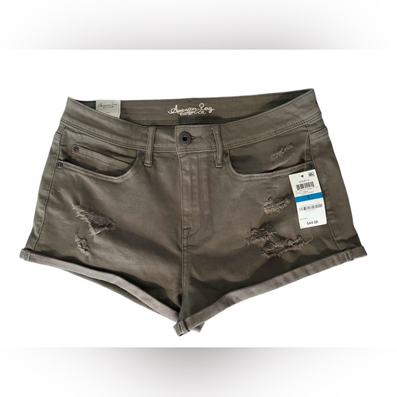 American Rag Pants - American Rag Women's Distressed Olive Green Shorts